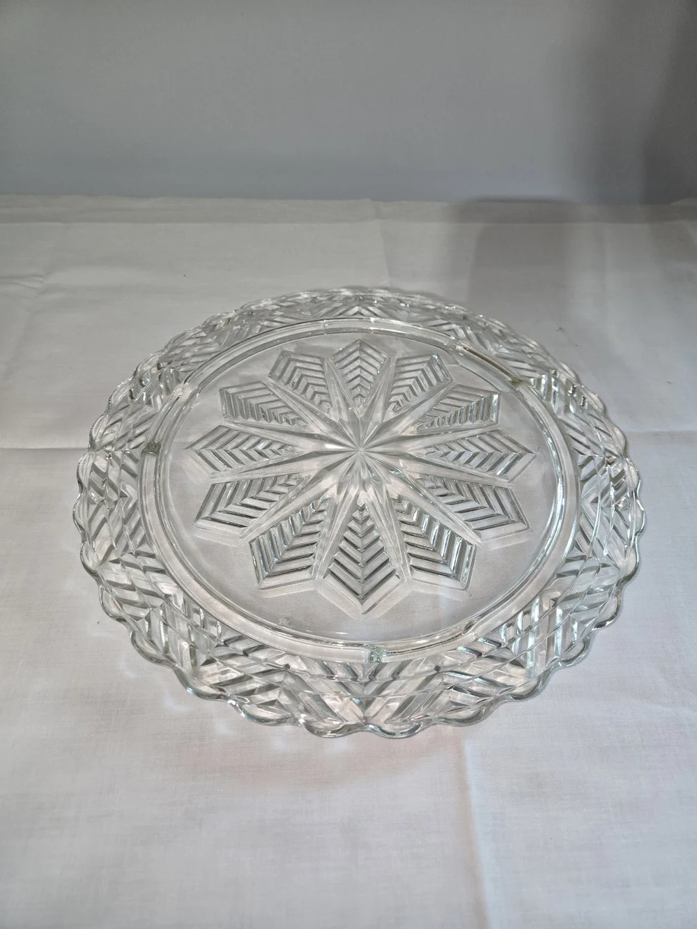 Cut Glass Starburst Serving Platter